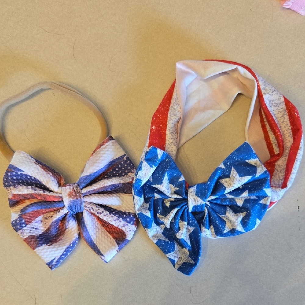 Patriotic Kids Headband Set - Red, Blue, White